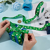 Saint Patrick's Day Polyester Shamrock Printed Grosgrain Ribbons SRIB-WH0011-304A-3