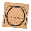 Synthetic Non-magnetic Hematite & Wood Beads Morse Code Bracelets WGB6EC0-09-1