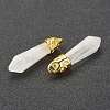 Bullet Natural Quartz Crystal Pointed Pendants G-E332-C28-G-3