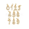 Brass Micro Pave Clear Cubic Zirconia Charms KK-G544-04G-1