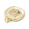 Rack Plating Brass Micro Pave Clear Cubic Zirconia Pendants KK-E102-33G-V-2