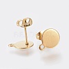 Ion Plating(IP) 304 Stainless Steel Stud Earring Findings X-STAS-K184-02-01G-2