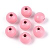Spray Painted Round Natural Schima Wood Beads WOOD-A018-12mm-06-1