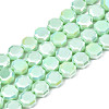 Electroplate Opaque Solid Color Glass Beads Strands EGLA-N002-27-A06-1