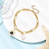 Cat Eye Charm Bracelets BJEW-JB12420-03-1