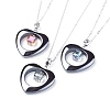 Non-Magnetic Synthetic Hematite Pendant Necklaces NJEW-JN01885-1