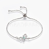 Adjustable Brass Micro Pave Cubic Zirconia Bolo Bracelets BJEW-F356-03-P-2