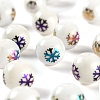50Pcs 5 Colors Christmas Opaque Glass Beads EGLA-FS0001-05-4