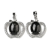 Natural Obsidian with Clear Cubic Zirconia Pendants G-G133-03P-23-1