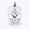201 Stainless Steel Quote Pendants STAS-T044-227P-1