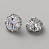 Brass Clear Cubic Zirconia Cufflinks BUTT-WH0012-18P-2