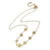 316 Surgical Stainless Steel Flower Link Chain Necklaces for Women NJEW-P324-06G-2