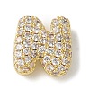 Brass Micro Pave Cubic Zirconia Beads KK-P290-61G-N-1