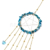 Wire Wrapped Natural Apatite Chips Ring Hanging Ornaments HJEW-JM02371-05-4