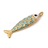 304 Stainless Steel Enamel Pendants STAS-B128-52G-01-2