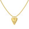 Heart with Star 925 Sterling Silver Micro Pave Cubic Zirconia Pendant Necklaces NJEW-K279-06MG-2