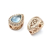 Brass Light Sky Blue Glass Teardrop Multi-Strand Links KK-B125-09G-2