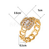 Brass Micro Pave Clear Cubic Zirconia Finger Rings FS-WGF0A01-07-3