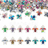  60Pcs 12 Colors Alloy Enamel Pendants ENAM-TA0001-61-10