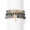 5Pcs 5 Style Natural Mixed Gemstone Beaded Stretch Bracelets Set BJEW-JB09002-1