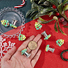 Zinc Alloy & Resin Christmas Tree Shaped Toilet Tank Button AJEW-WH20008-21B-01-3