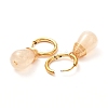 Teardrop Natural Crackle Agate Beads Huggie Hoop Earrings EJEW-JE04603-4