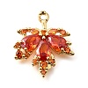 Brass Micro Pave Clear Cubic Zirconia Pendants KK-U065-03G-02-1