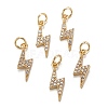 Brass Clear Cubic Zirconia Charms LS-ZIRC-C024-14G-2