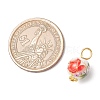 Handmade Flower Printed Porcelain Ceramic Pendants PALLOY-JF03928-02-2