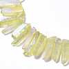 Electroplated Natural Crackle Quartz Crystal Dyed Beads Strands G-I345-05J-2