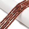 Frosted Natural Red Jasper Beads Strands G-C270-M01-4mm-1
