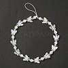 Acrylic Butterfly Pearl Beaded Mobile Straps HJEW-YW0001-01-1