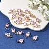SHEGRACE Brass Pave Cubic Zirconia Flat Round Connector Charms XGRQ2O042-435B-G-4