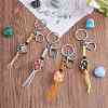 4Pcs  4 Colors Macrame Fringe Braided Keychain AJEW-SW00014-03-4