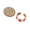 Glass Beads with 304 Stainless Steel Cuff Rings RJEW-MZ00031-03-3