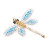 Glass Seed Beaded Dragonfly Pendants PALLOY-MZ00983-01-3