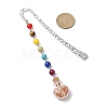 7 Chakra Gemstone Bead & Natural Red Aventurine Glass Heart Wishing Bottle Pendant Bookmarks AJEW-JK00313-03-3