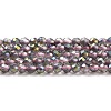Transparent Electroplate Glass Beads Strands GLAA-H021-01A-HP02-2