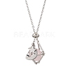 304 Stainless Steel Empty Macrame Pouch Star Moon Pendant Cable Chain Necklace Making NJEW-JN05281-01-3