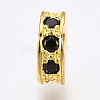 Brass Micro Pave Cubic Zirconia Beads ZIRC-Q013-138G-2