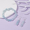 Natural Aquamarine Chips Beaded Jewelry Set SJEW-JS01232-07-2