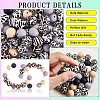 100Pcs 15mm Silicone Beads Cow Print Zebra Print Leopard Print Animal Print Silicone Beads Bulk for Keychain Bracelet Necklace DIY Crafting Making JX311A-5