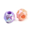 UV Plating Rainbow Iridescent Acrylic European Beads X-MACR-P040-11-2