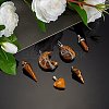 6Pcs 6 Style Natural Tiger Eye Pendants G-SZ0001-93-2