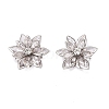 Acrylic Rhinestone Flower Flat Back Cabochons RSB027-06-1