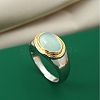 Oval Brass Cat Eye Finger Rings FS-WGC727D-04-3