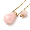 Openable Faceted Natural & Synthetic Mixed Stone Perfume Bottle Pendant Necklaces for Women NJEW-F296-03G-4