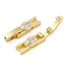 Rack Plating Brass Micro Pave Cubic Zirconia Watch Band Clasps KK-A234-016G-03-2