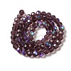 Electroplate Transparent Glass Beads Strands EGLA-A035-T8mm-L13-2