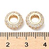 Brass Micro Pave Cubic Zirconia European Beads KK-A254-03B-G-2